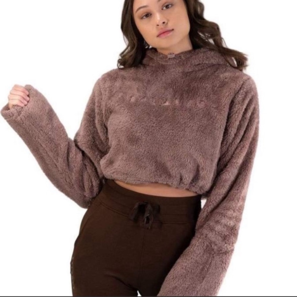 NWOT Balance Athletica Crop Sherpa Hoodie | XS | Brown